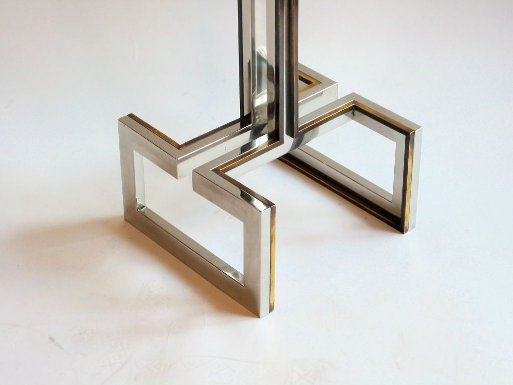 1970'S CHROME AND BRASS FLOORLAMP