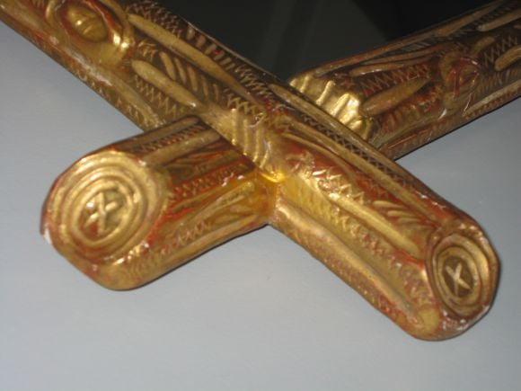 FRENCH GILTED PLASTER FRAMED MIRROR