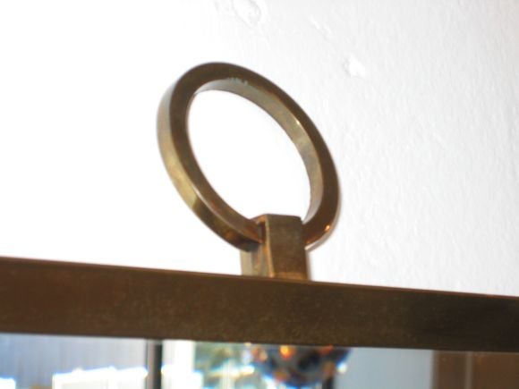 FRENCH BRASS FRAMED MIRROR