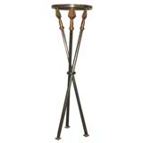 Silvered Bronze Campaign Style Spear Pedestal by Maison Jansen