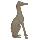 Life-size Resin Sculpture of Seated Greyhound