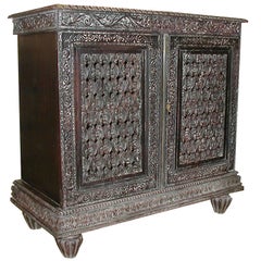 Indo-Portuguese Carved Teakwood Cabinet