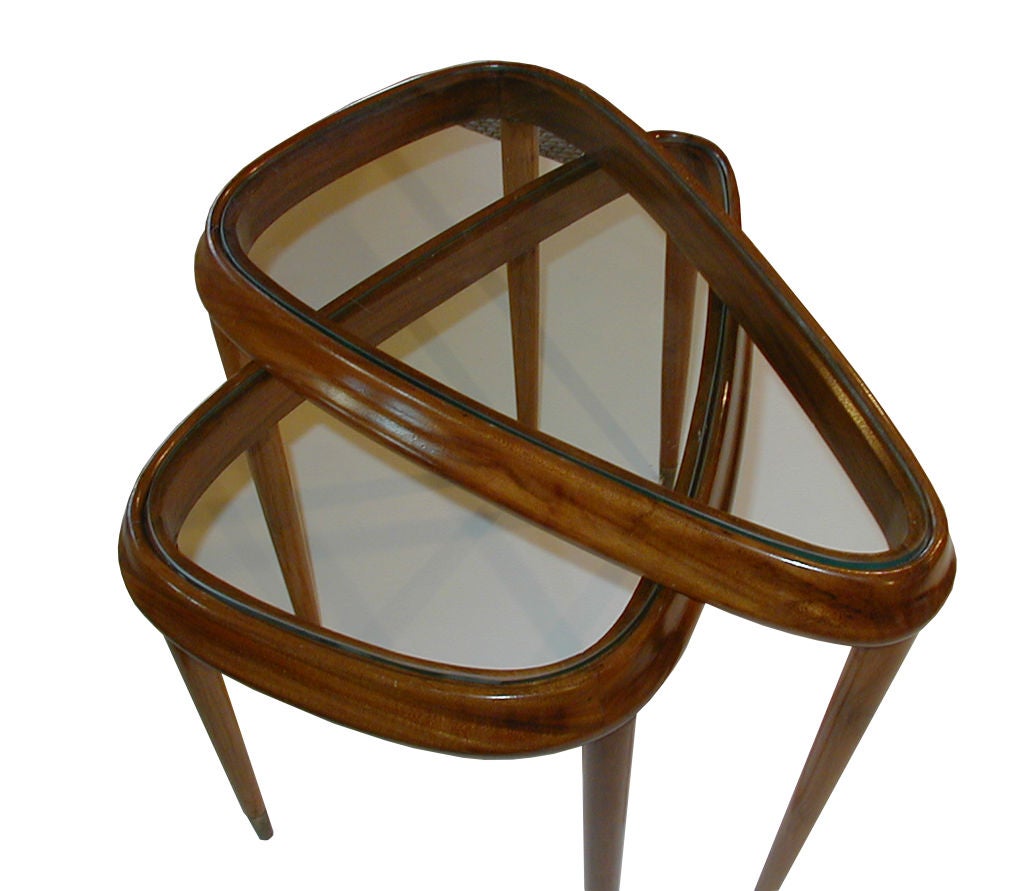 Pair of Interlocking Triangular Side Tables