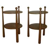 Pair of 1950
s Round Oak Tables