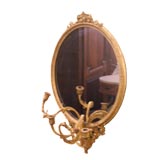 Oval Mirror and Sconce Gilt Wood Loius XV