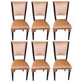 Set of Six Ebonized Empire Style Dining Chairs