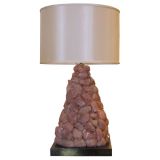 Faceted Rose Quartz, Rock Crystal, Amethyst, Or Onyx Lamp Mounted