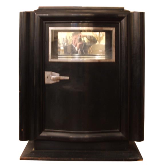 Unique Curio Cabinet painted Wood "D" Shaped Glass Window For Sale