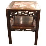 19th Century Chinese Teakwood Marble Top Table