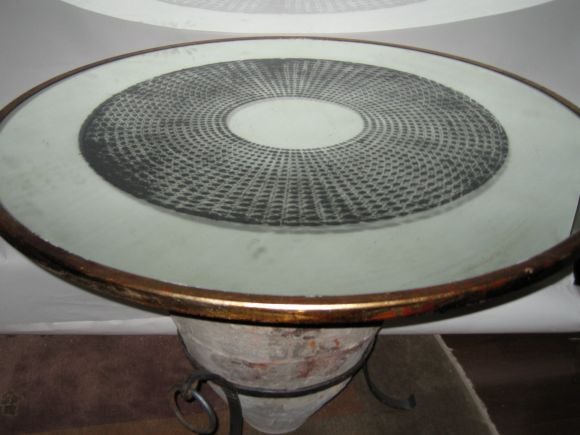 Wonderful Stenciled  Dining or Center Table by Timothy Poe