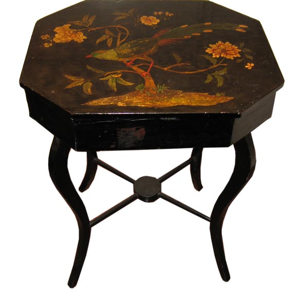 Outstanding Mid-Victorian Decoupage Occasional Table