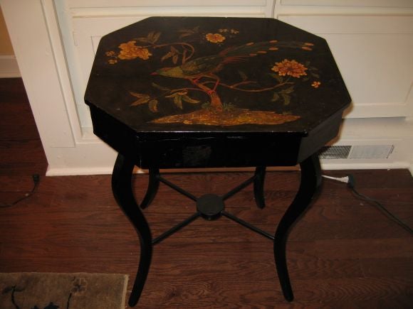 English Outstanding Mid-Victorian Decoupage Occasional Table