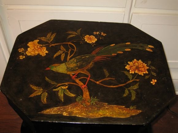 Outstanding Mid-Victorian, English, Decopage Occasional Table.