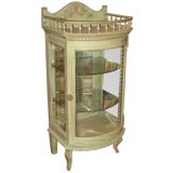 French Curio  with Curved Glass Front and Mirrored Back