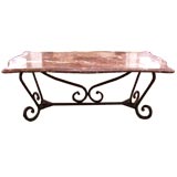 Marble Dining Room Table With Iron Barley Twist Base