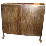 Vintage Eclectic Deco Steel Cabinet with Ornate knobs