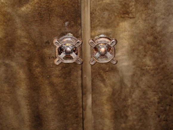 Eclectic Deco Steel Cabinet with Ornate knobs