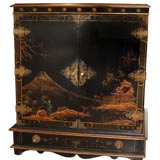 Oriental Two Door Cabinet Painted and Stenciled