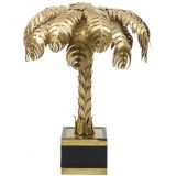 Brass palm tree table lamp