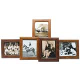 Vintage photos in leather wrapped frames