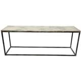 Rustic Console Table with Contemporary Base