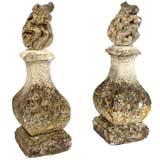 Antique Flame Finials Architectural Stone Pieces