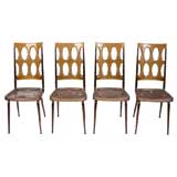 Four Copper lucite chairs by Chromecraft w/ new upholstery