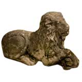 Antique Pair of Seated Stone Lions