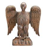 Carved Pine Folk Art Eagle Lectern