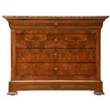 c.1860-1880 French Louis Philippe Book-Matched Walnut Commode