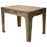 Antique c.1890 English Industrial Tank End Table