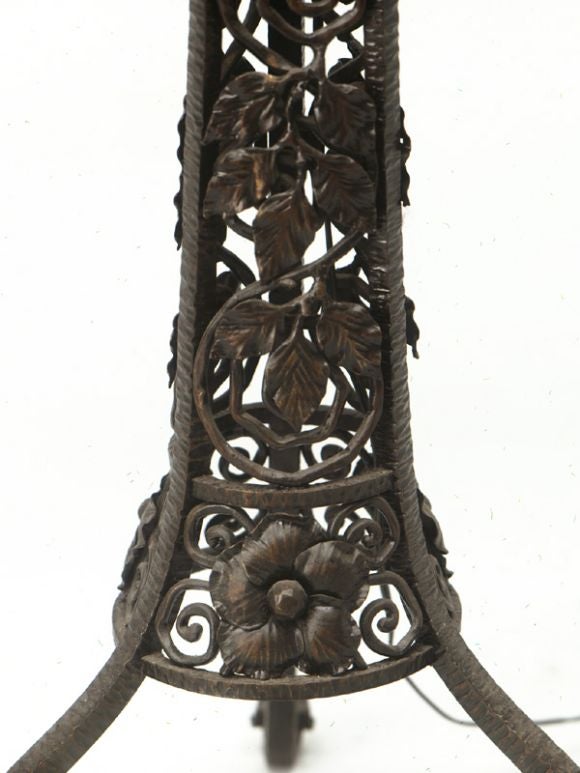 c.1910 Iron and Alabaster Torchiere 1