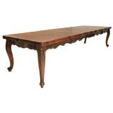 Antique c.1920 French Walnut Draw Leaf Dining Table Conversion
