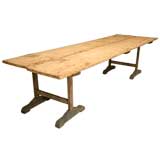 Antique Country French Primitive/Rustic 2 Board Top Dining Table