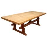 Antique c.1880 Tuscan Pine Trestle Table