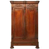 c.1870 French Figured Book-Matched Walnut Armoire