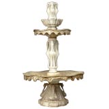 c.1910 Hand-Carved French Marble Art Nouveau Fountain