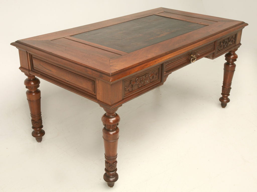 c.1880 French Walnut Henri II Style Desk