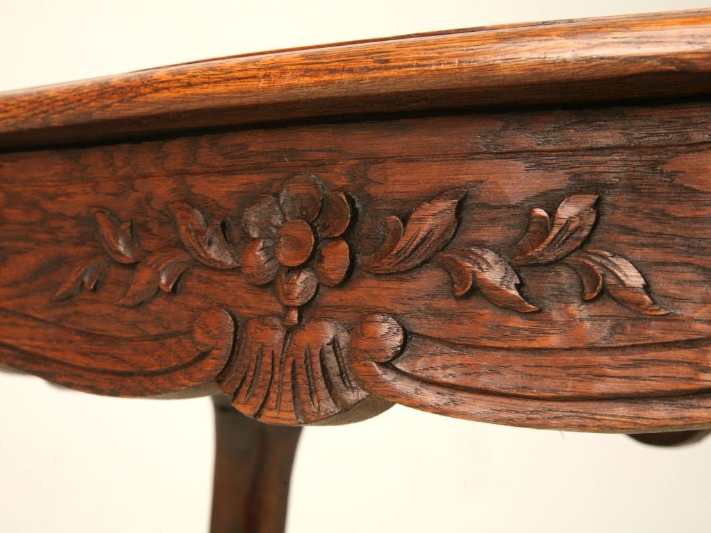 c.1920 French Oak Louis XV Style End Table/Petite Coffee Table 4