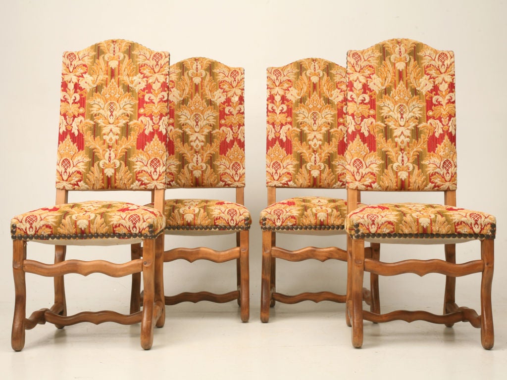 Mid-20th Century c.1940 Set of 6 French Louis XIII Style Dining Chairs