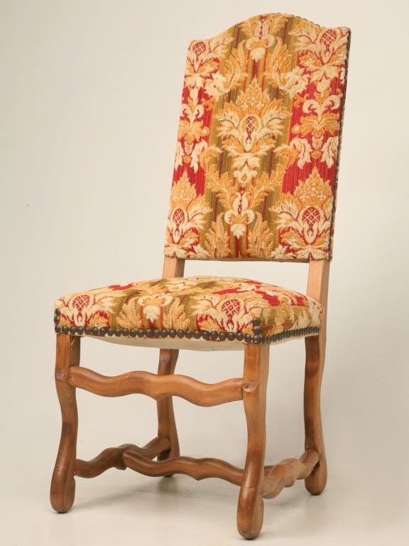 Beech c.1940 Set of 6 French Louis XIII Style Dining Chairs