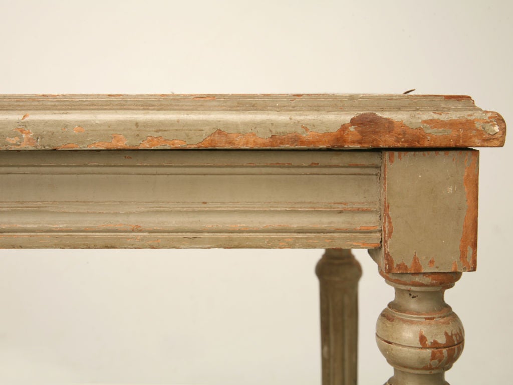 c.1880 'Shabby Chic' French Louis XVI Style Painted Cane Bench 3