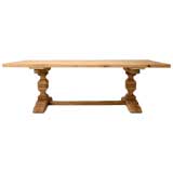 c.1880 Country French White Oak Trestle Table