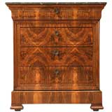 c.1880 Petite Louis Philippe Book-Matched Burled Walnut Commode