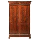 c.1850 French Louis Philippe Crotch Mahogany Armoire