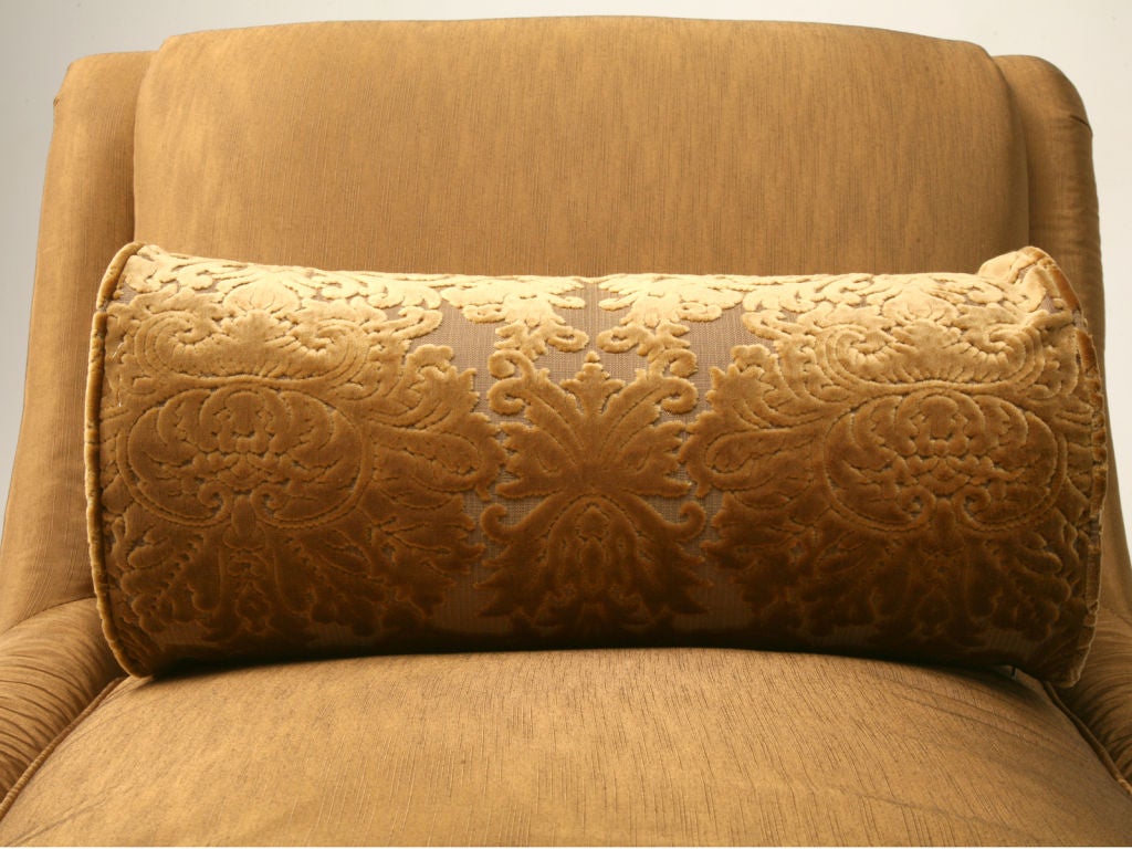 Contemporary Chaise in Ginger Fabric