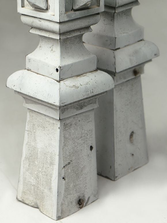 19th Century Pair Zinc Roof-Top Architectural Spire-Form Finials