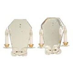 French Mirror & Lucite Sconces 1