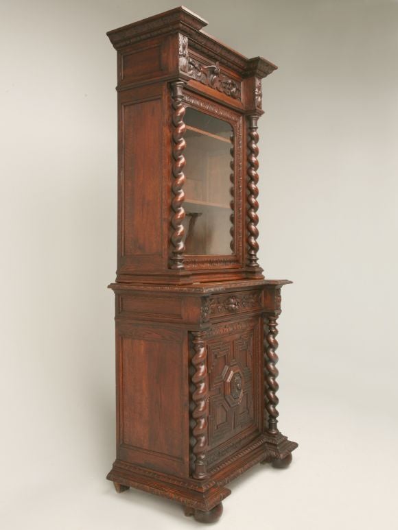 c.1880 Henri II Style Oak Bookcase