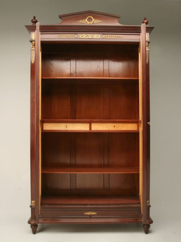 c.1870 Empire Style Mahogany Armoire
